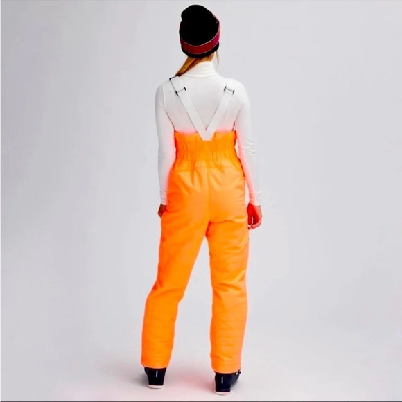 Free People Movement All Prepped Bibb Snow Ski Pants Neon Peach L - Picture 2 of 9